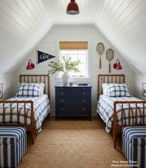 Cozy Coastal Twin Bedroom
