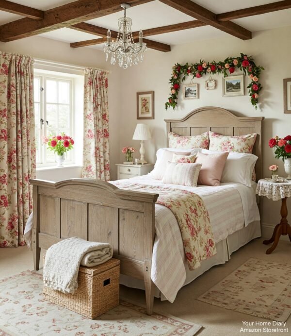 A Charming and Floral-Accented Bedroom