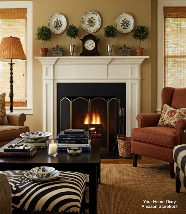 Traditional Fireplace with Decorative Mantel