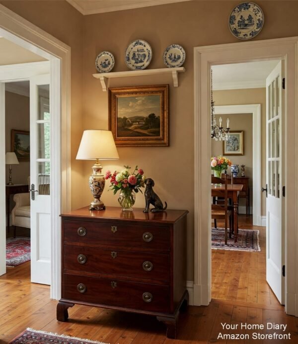 Elegant Passageway with Traditional Chest and Decor