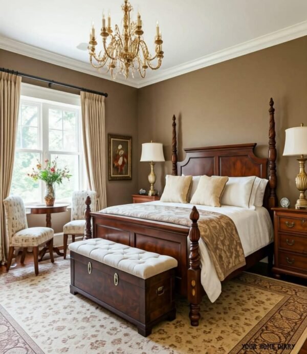 Rich Wood & Warm Tones Bedroom
