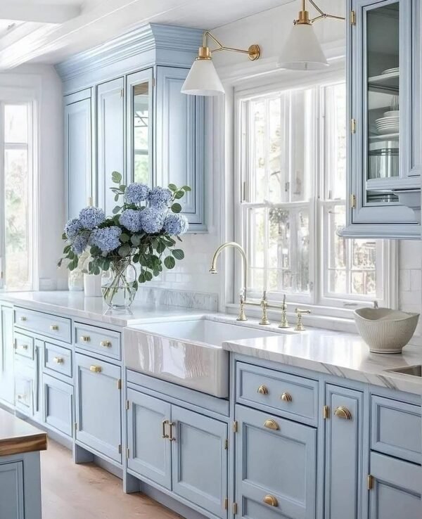 Bright & Airy Blue Kitchen Design