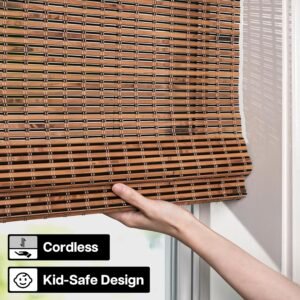 Natural Bamboo Roman Shades — Cordless, Light-Filtering & Beautifully Handcrafted!