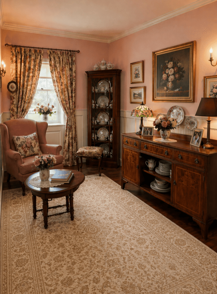 Dusty Rose & Antique Walnut
